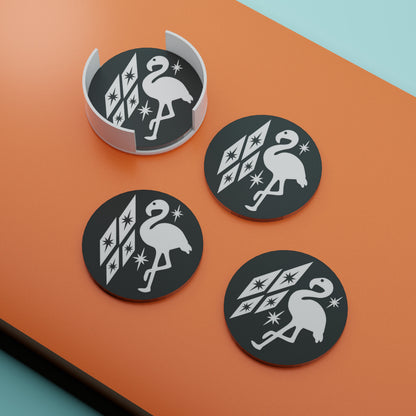 Atomic Flamingo Coaster Set