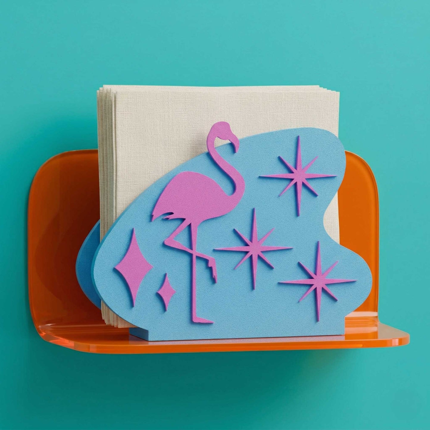 Atomic Flamingo Retro Style Napkin Holder