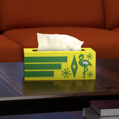 Atomic Flamingo Retro Rectangle Tissue Box Cover