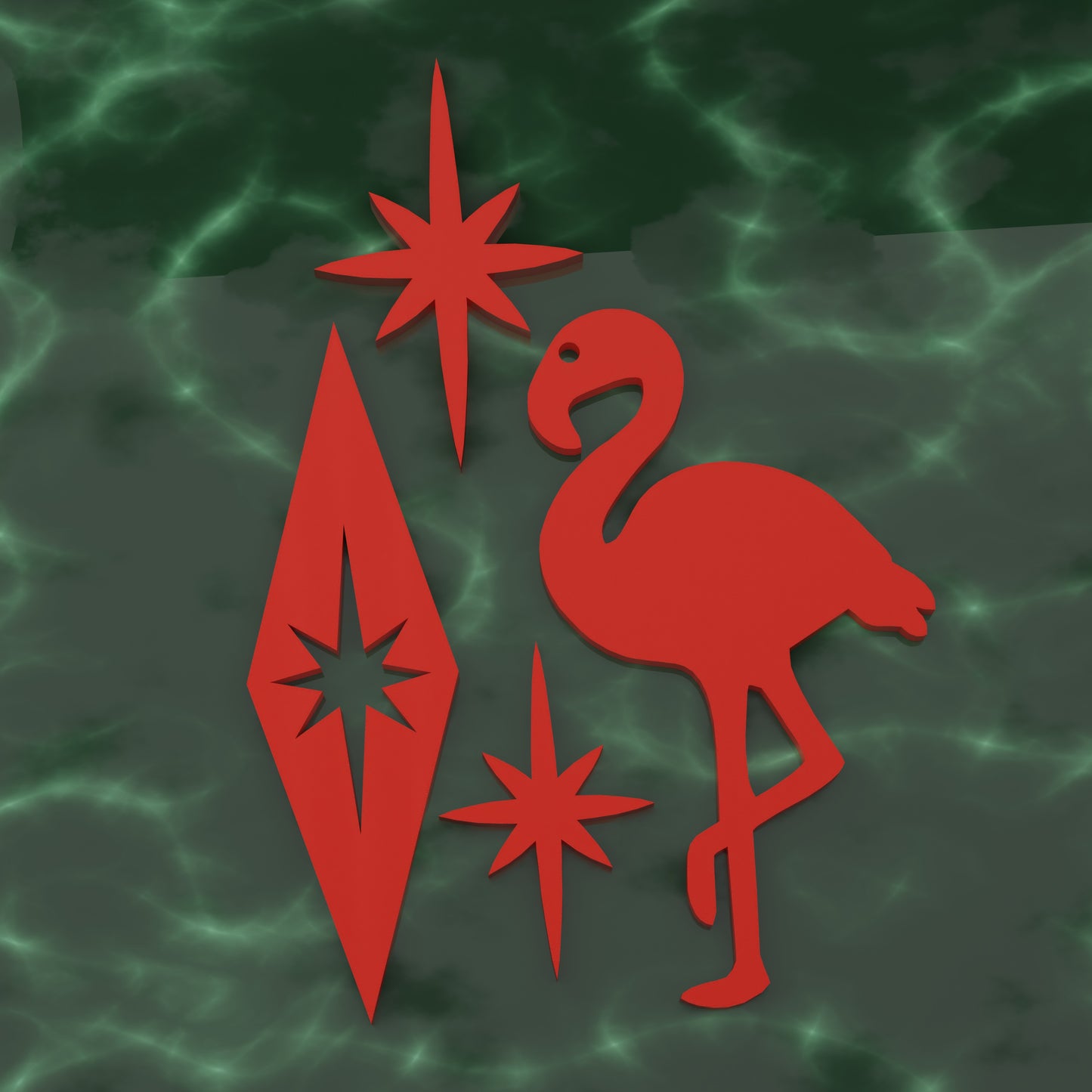 Atomic Flamingo Fridge Magnets