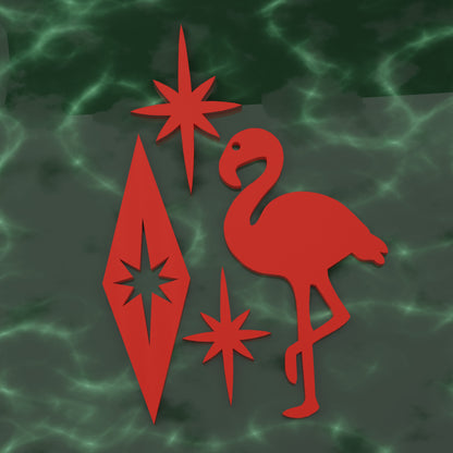 Atomic Flamingo Fridge Magnets