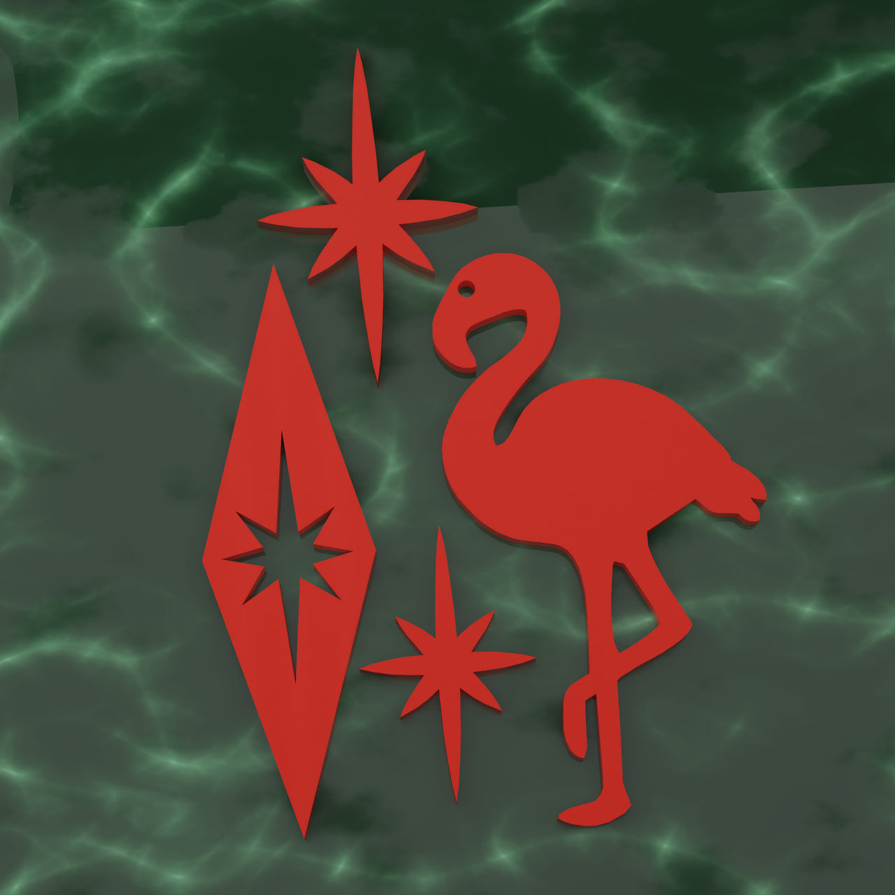 Atomic Flamingo Fridge Magnets