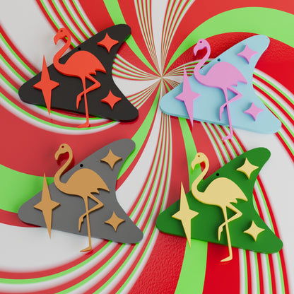 Atomic Flamingo Holiday Ornament