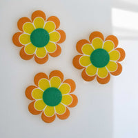 Retro Flower Power Magnet Set (Set of 3)