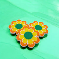 Retro Flower Power Magnet Set (Set of 3)