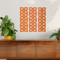 Mid Century Modern Flower Wave Starburst Wall Panel Set