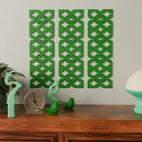 Mid Century Modern Flower Wave Starburst Wall Panel Set