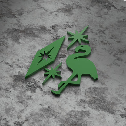 Atomic Flamingo Fridge Magnets