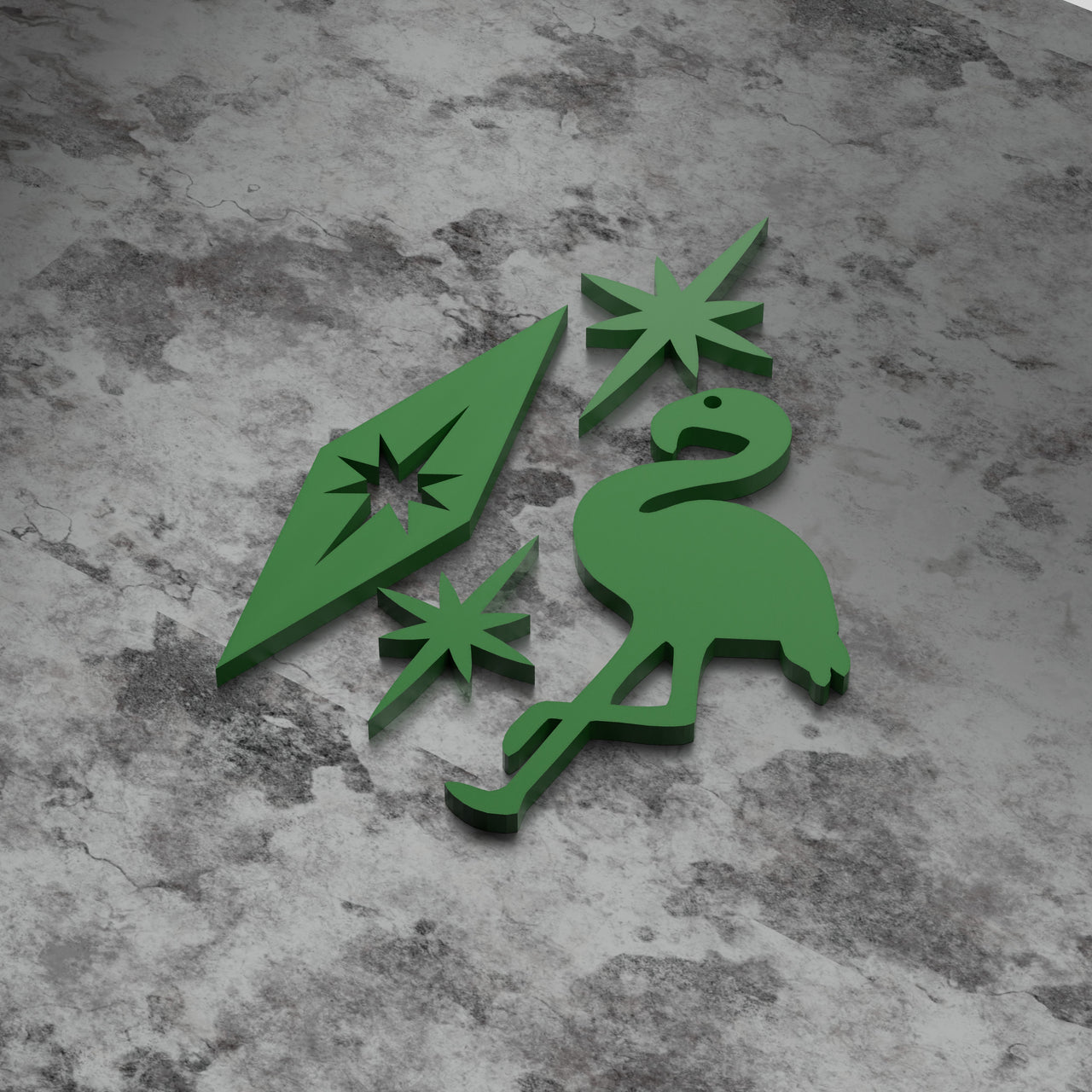 Atomic Flamingo Fridge Magnets