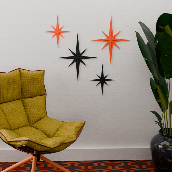 Mid Century Modern Halloween Themed Starbursts