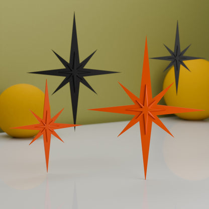 Mid Century Modern Halloween Themed Starbursts