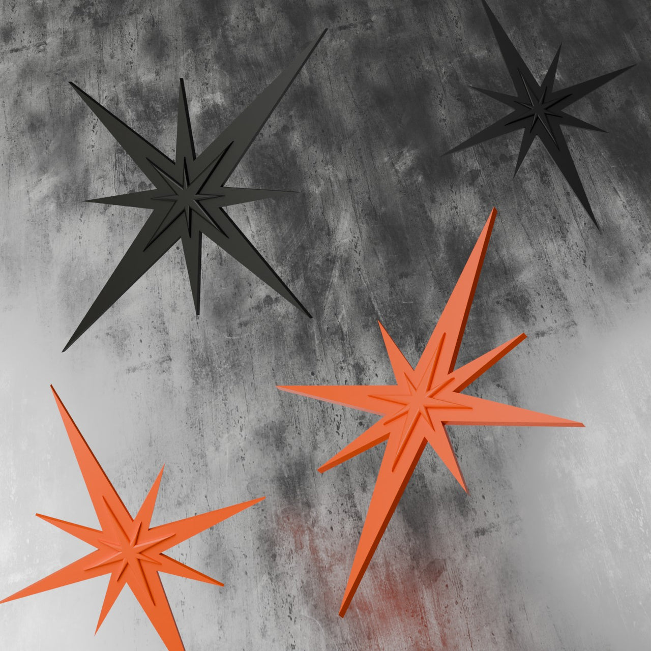 Mid Century Modern Halloween Themed Starbursts