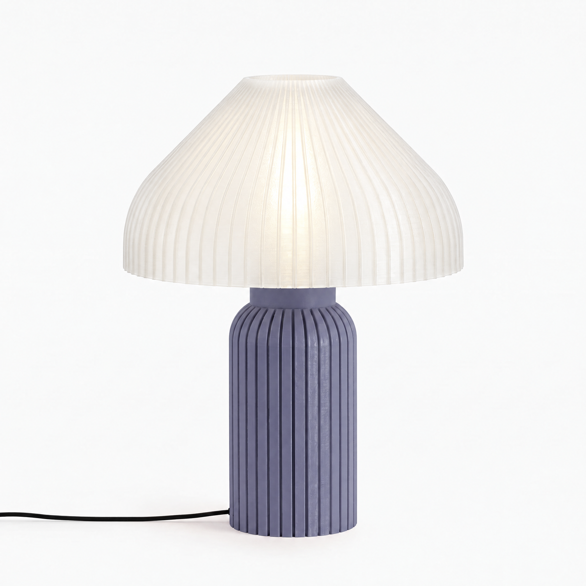 Chanterelle mushroom lamp with Titanium base and White shade