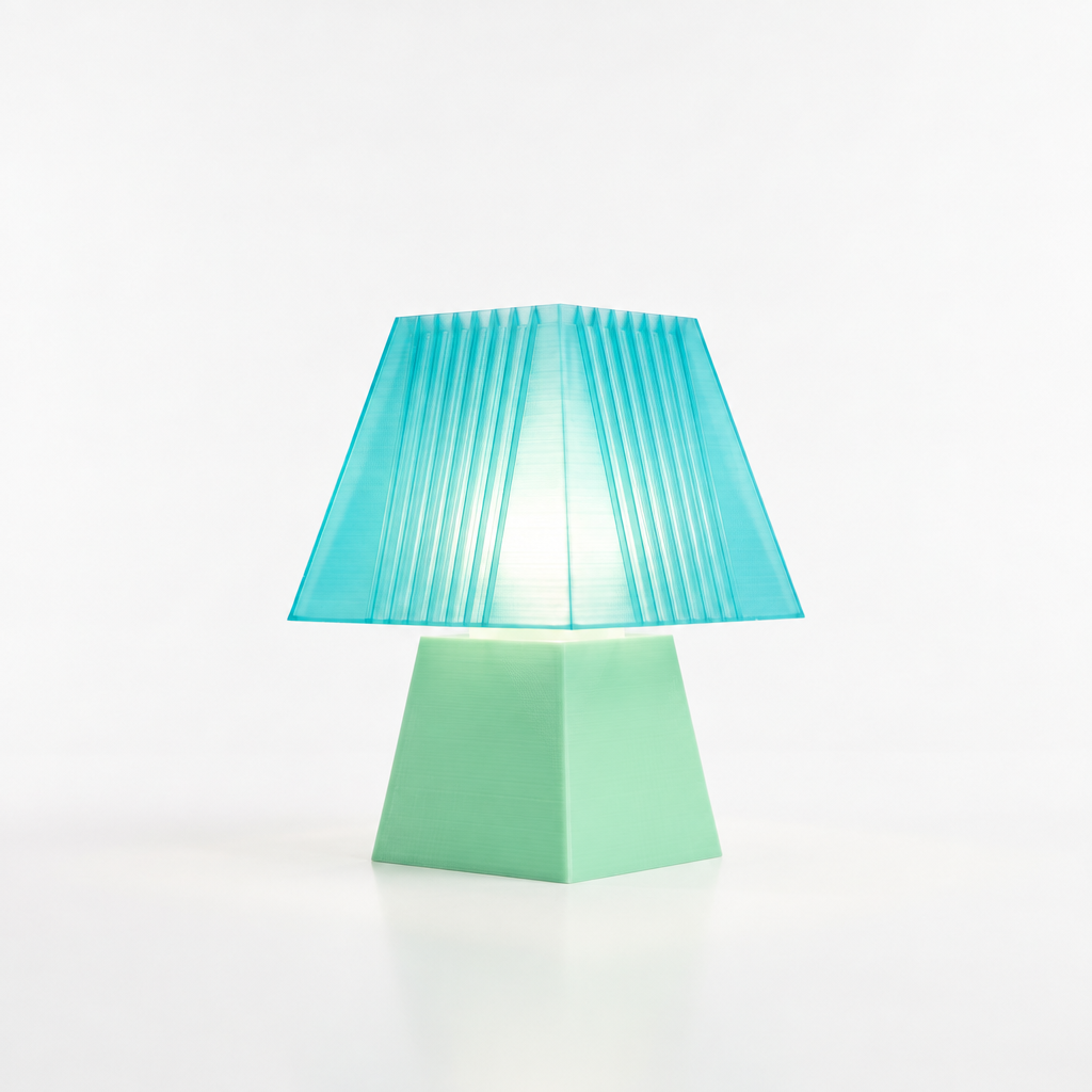Soloarique mini table lamp with Mint base and Astro Aqua shade