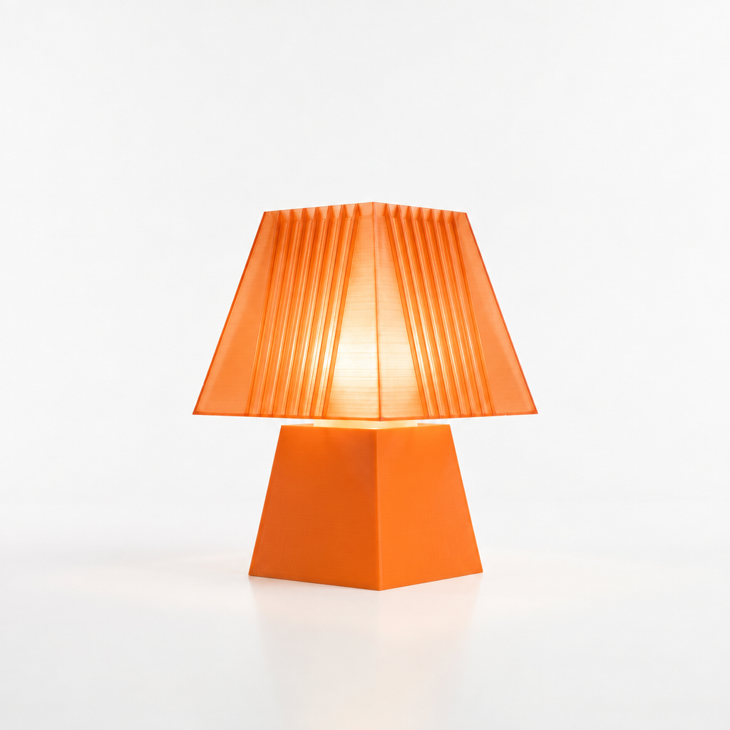 Soloarique mini table lamp with Orange base and Supernova Orange shade
