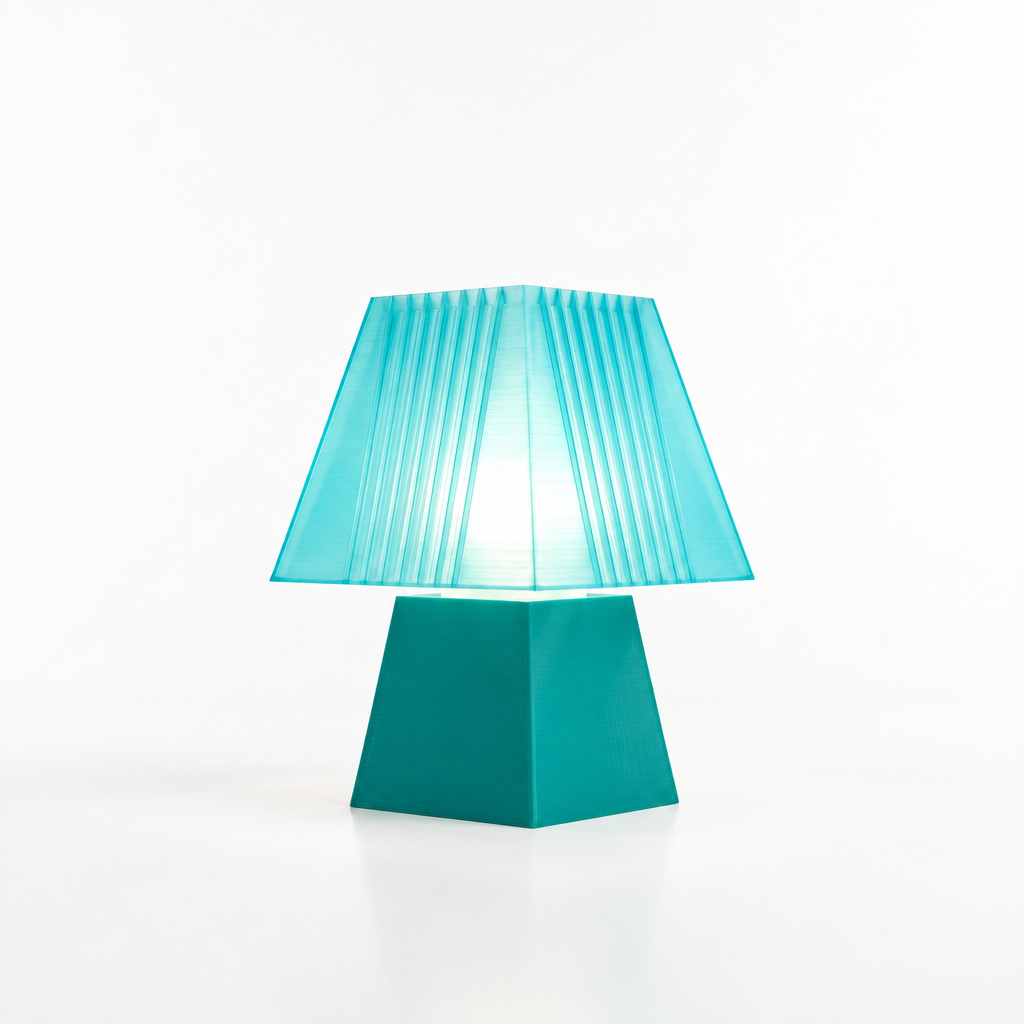 Soloarique mini table lamp with Teal base and Astro Aqua shade