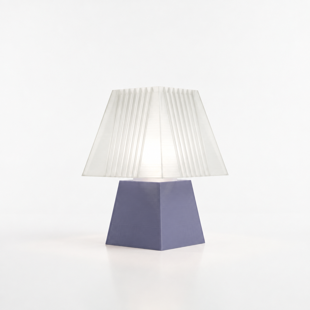 Soloarique mini table lamp with Titanium base and White shade