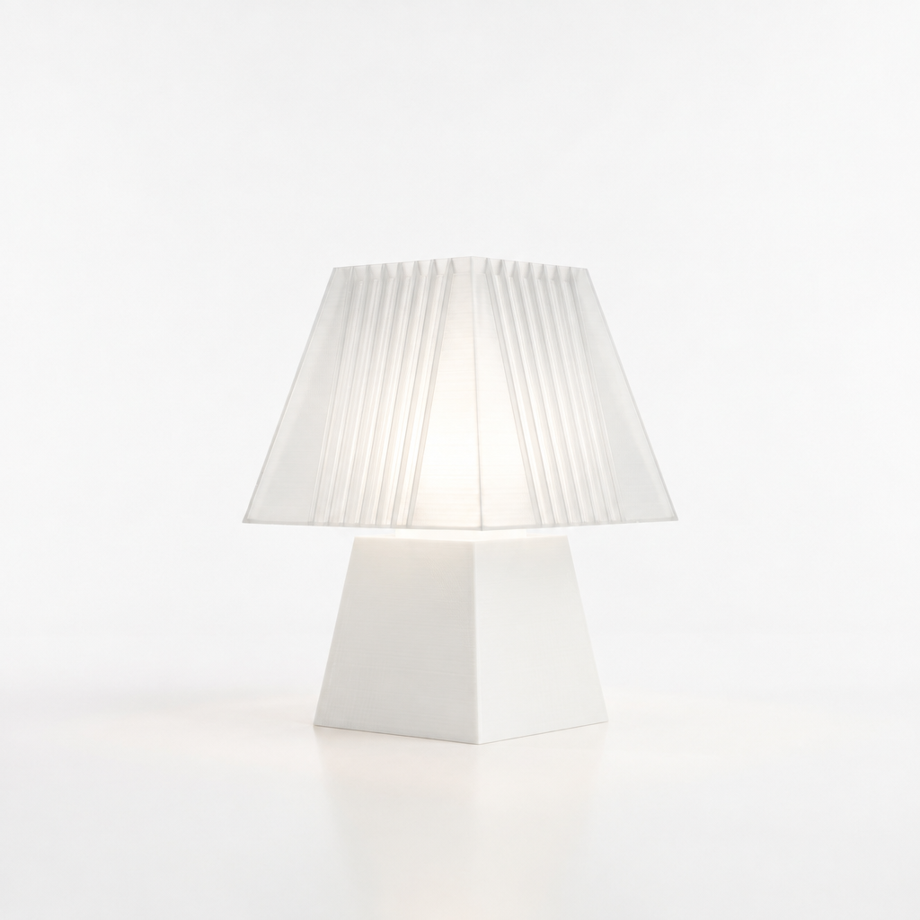 Soloarique mini table lamp with White base and White shade