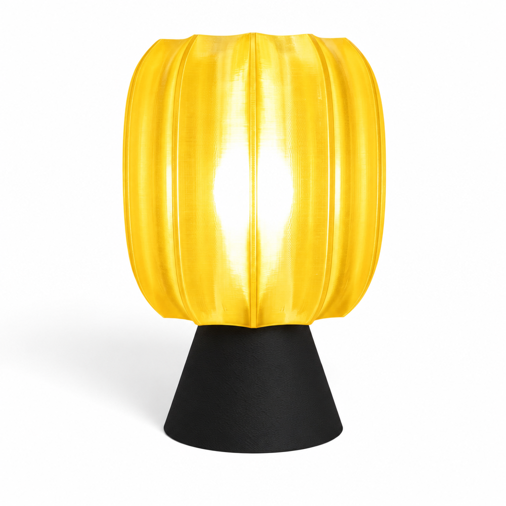 Paralex Mid Century Lamp - Black base, Solar Flare Yellow shade