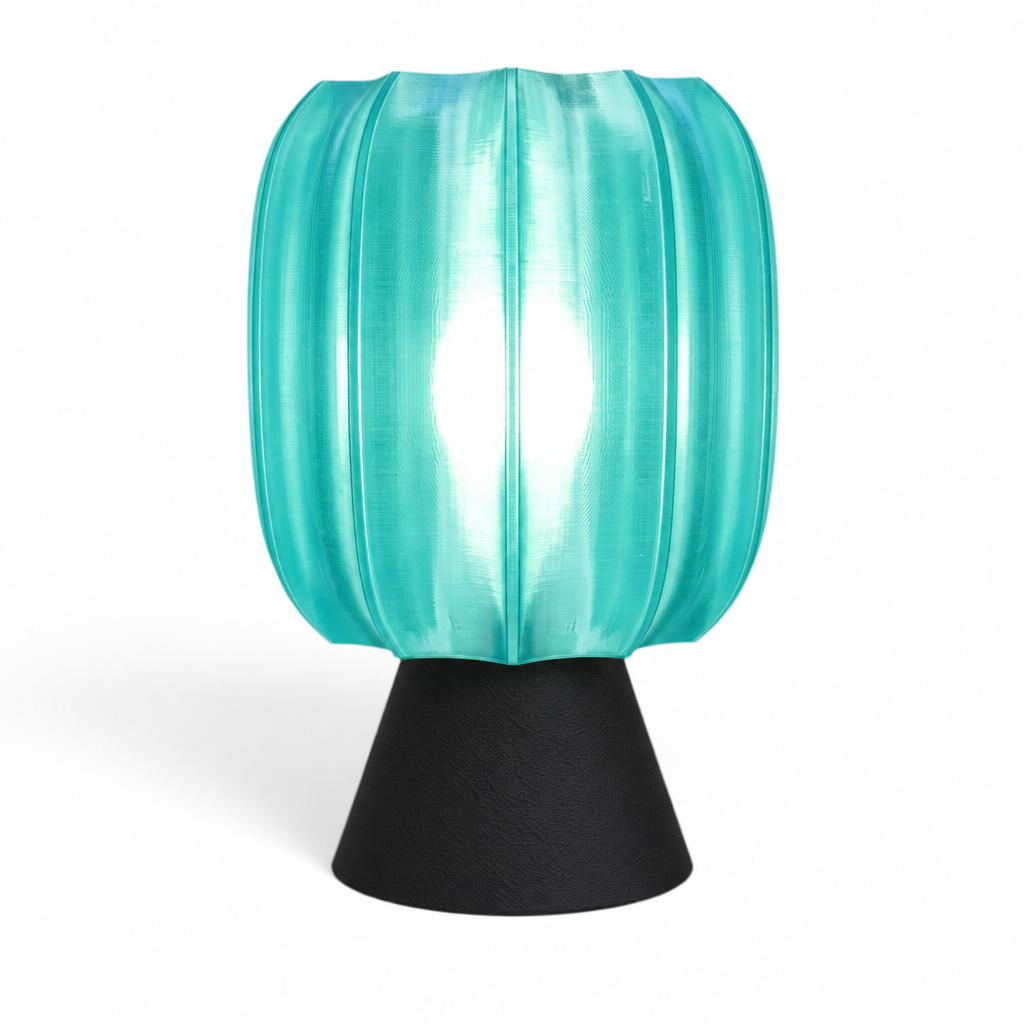 Paralex Mid Century Lamp - Black base, Astro Aqua shade