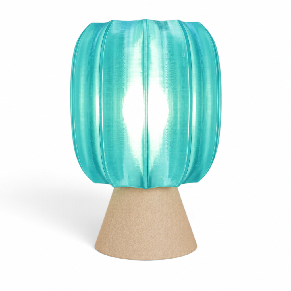Paralex Mid Century Lamp - Beige base, Astro Aqua shade