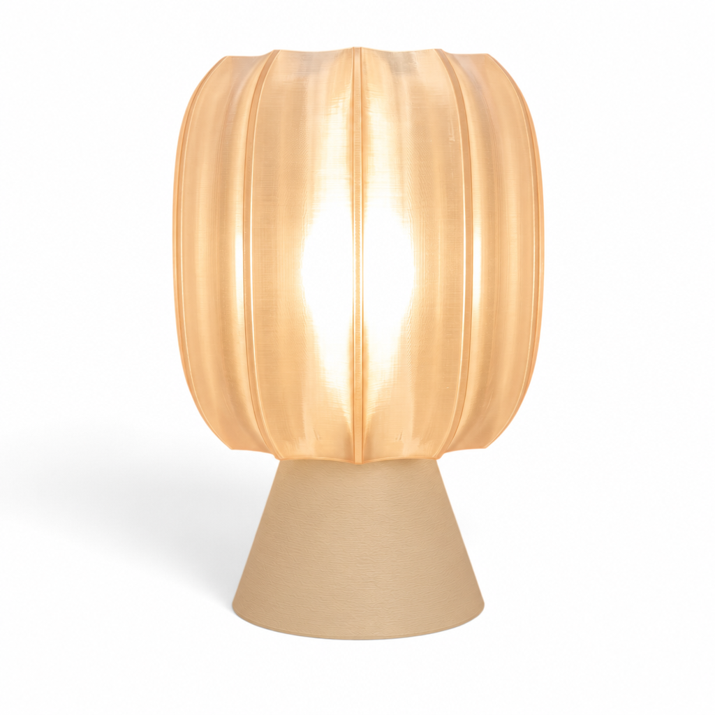 Paralex Mid Century Lamp - Beige base, Stardust Champagne shade