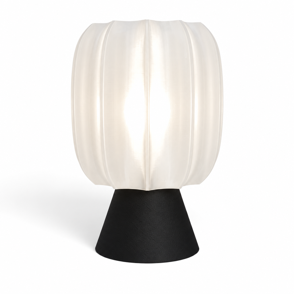 Paralex Mid Century Lamp - Black base, White shade