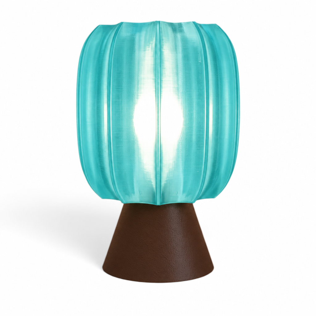 Paralex Mid Century Lamp - Dark Brown base, Astro Aqua shade