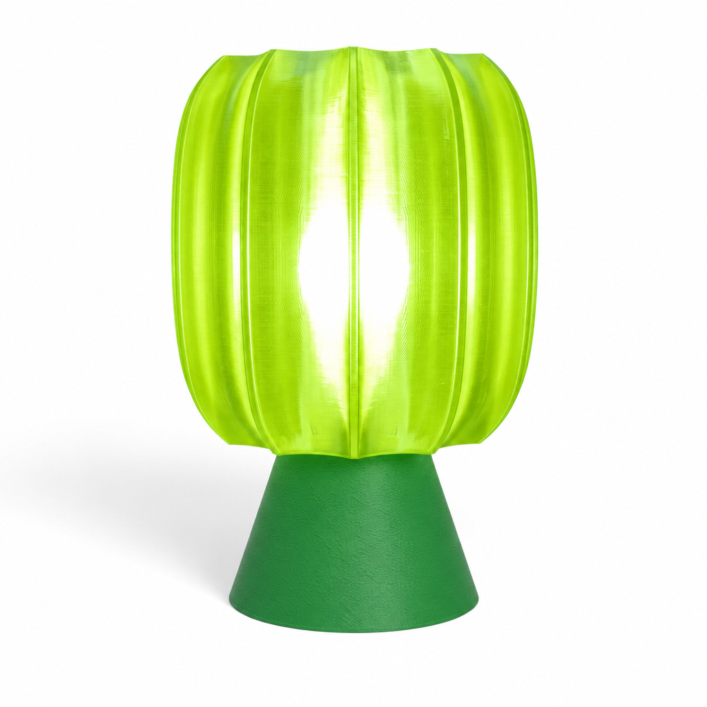 Paralex Mid Century Lamp - Green base, Radioactive Lime shade