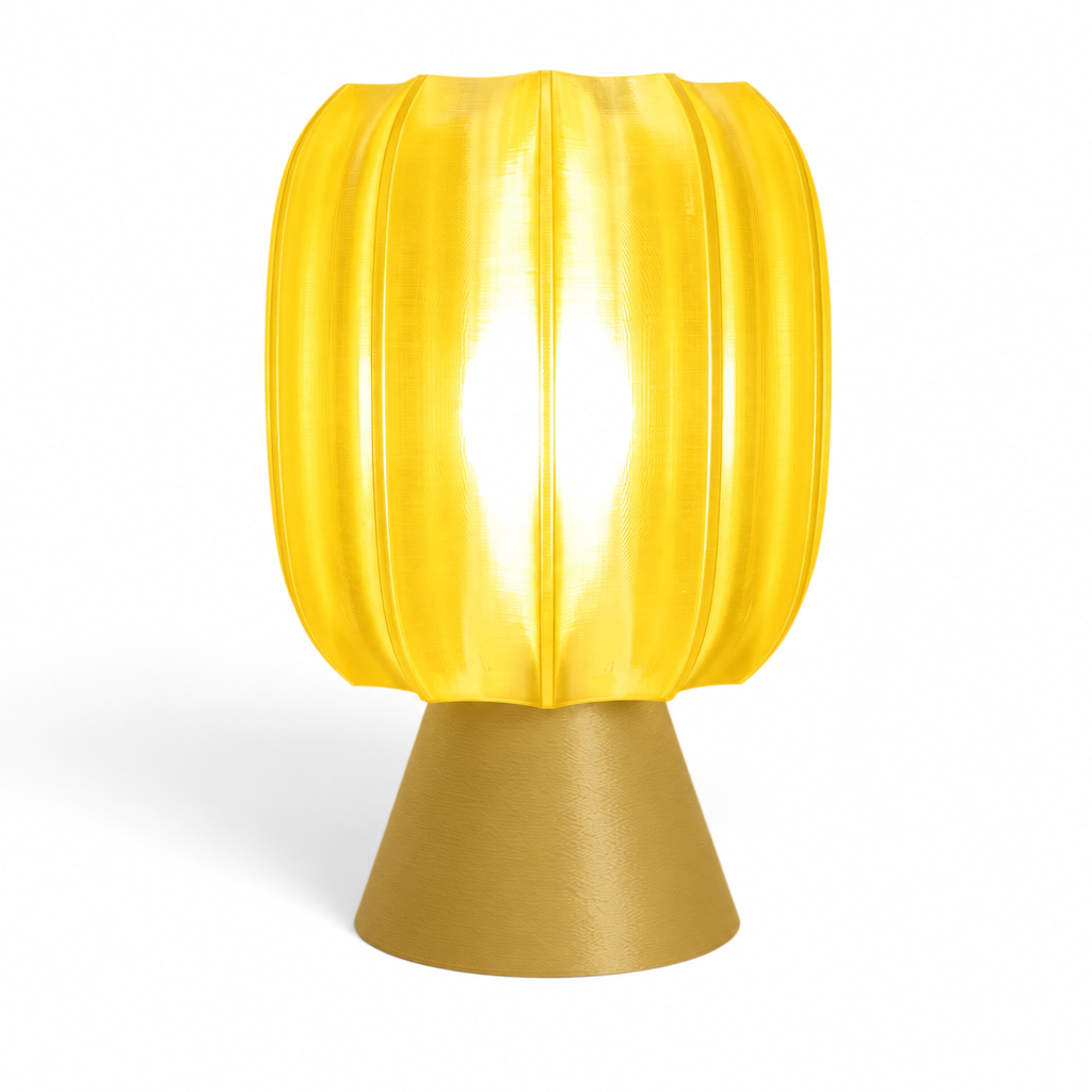 Paralex Mid Century Lamp - Gold base, Solar Flare Yellow shade