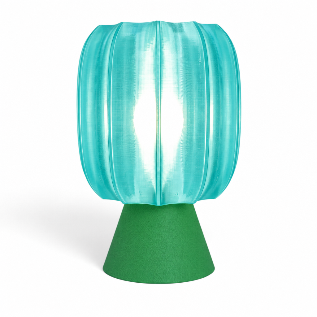 Paralex Mid Century Lamp - Green base, Astro Aqua shade
