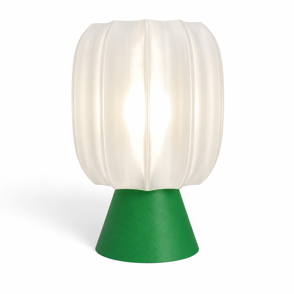 Paralex Mid Century Lamp - Green base, White shade