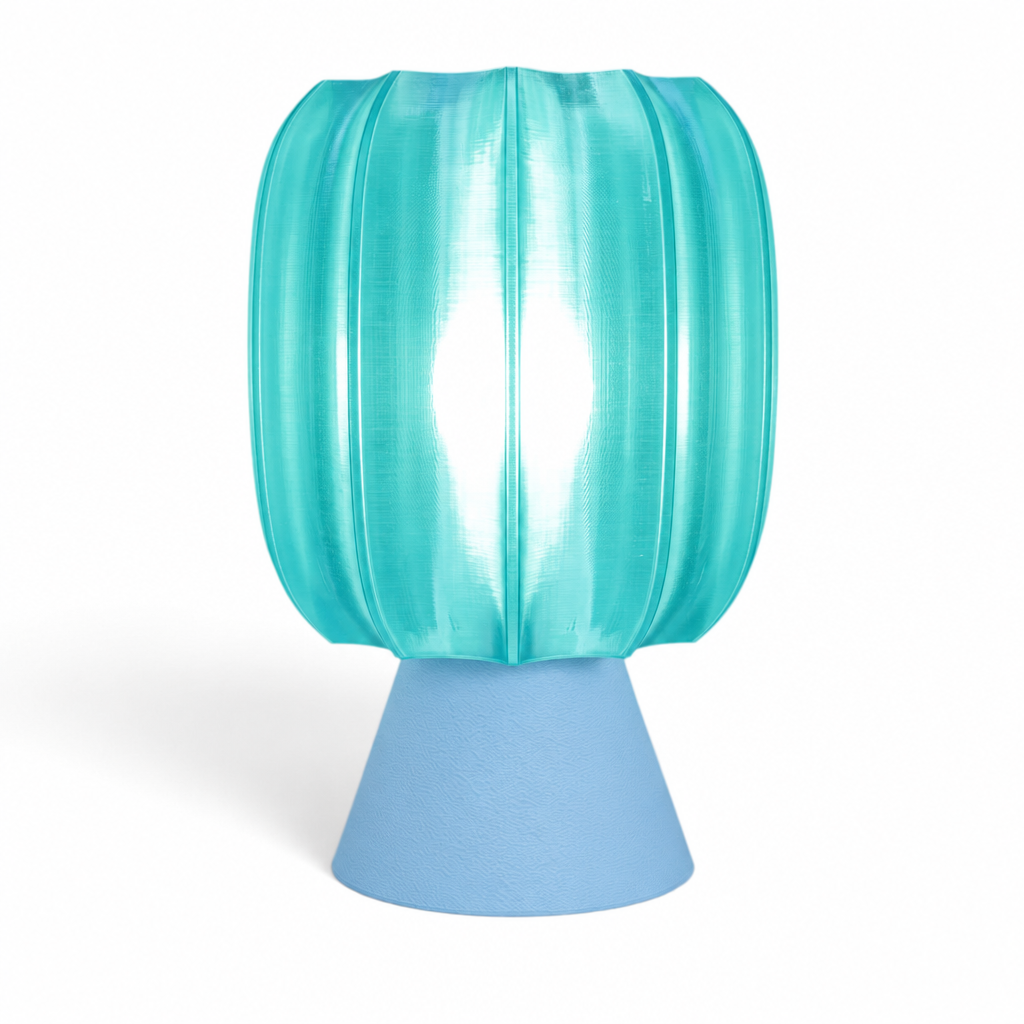 Paralex Mid Century Lamp - Light Blue base, Astro Aqua shade