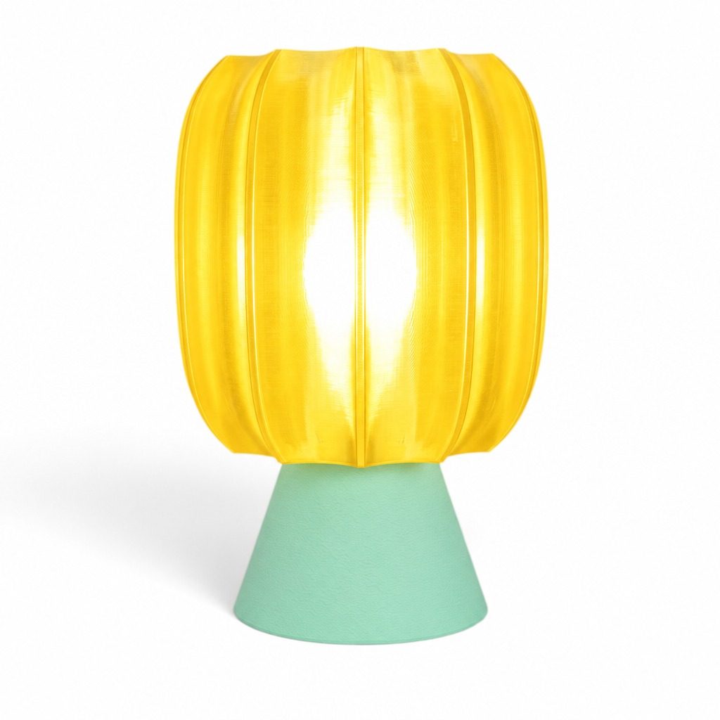 Paralex Mid Century Lamp - Mint base, Solar Flare Yellow shade