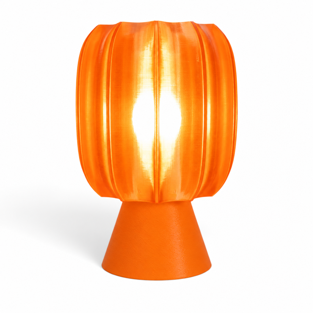 Paralex Mid Century Lamp - Orange base, Supernova Orange shade