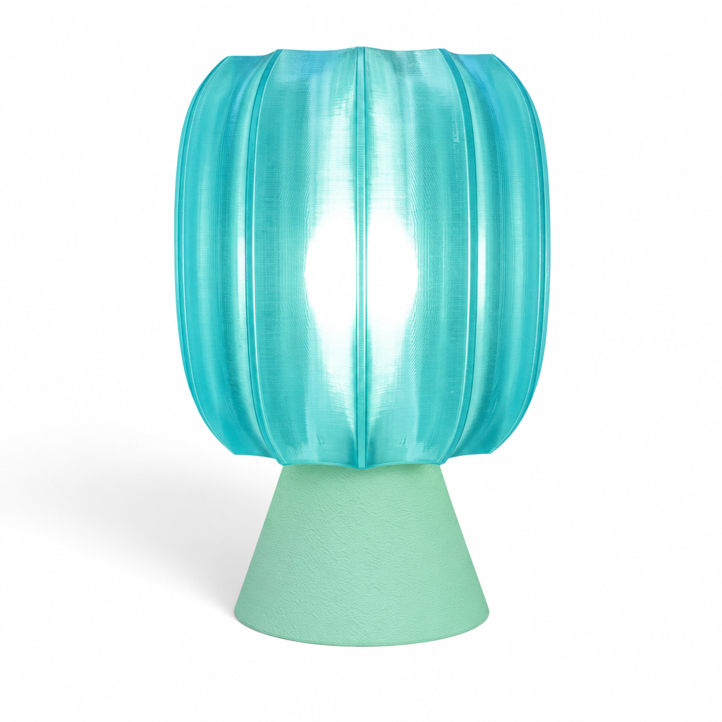 Paralex Mid Century Lamp - Mint base, Astro Aqua shade