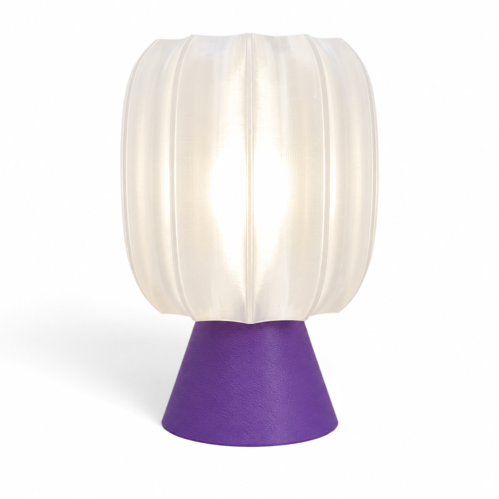 Paralex Mid Century Lamp - Purple base, White shade