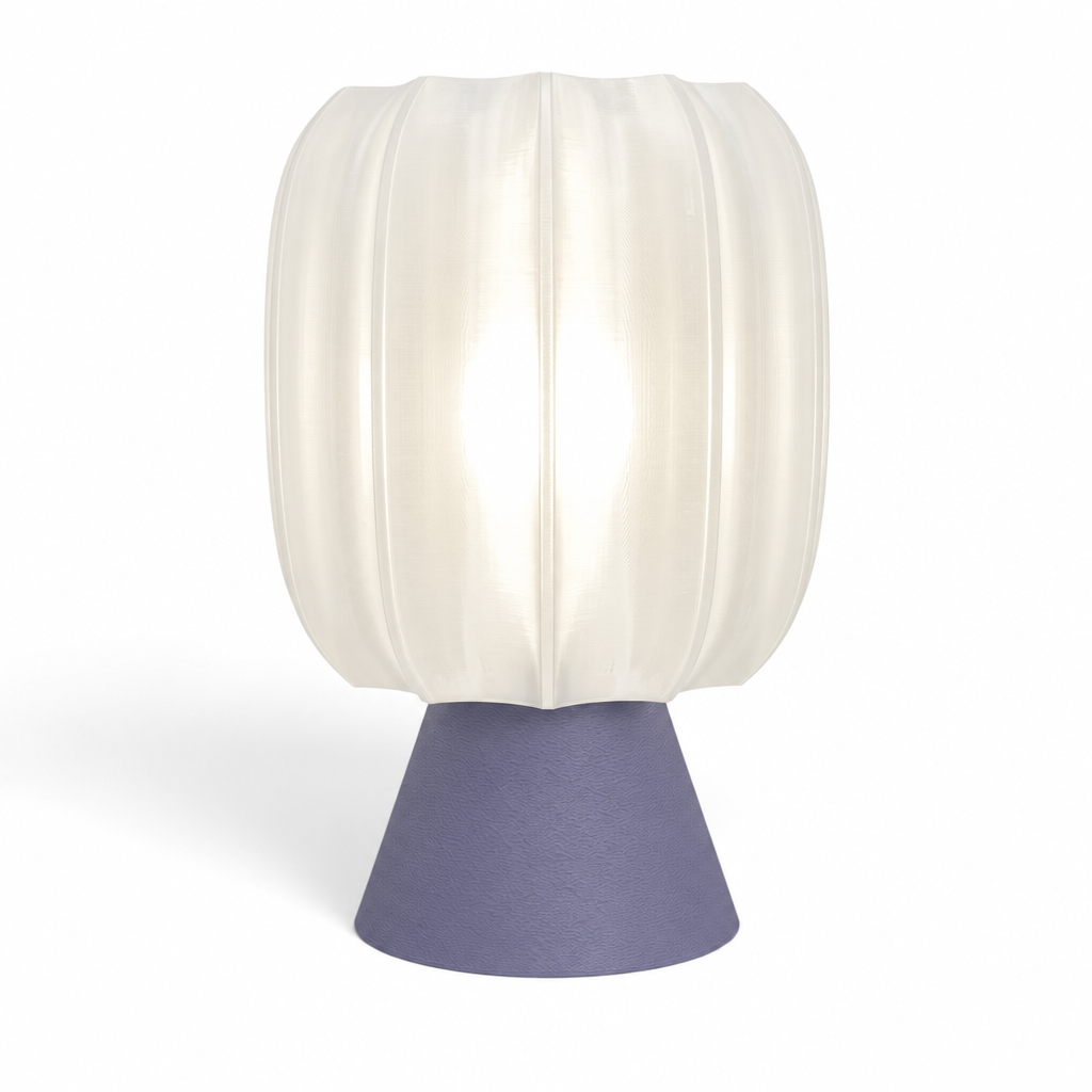 Paralex Mid Century Lamp - Titanium base, White shade