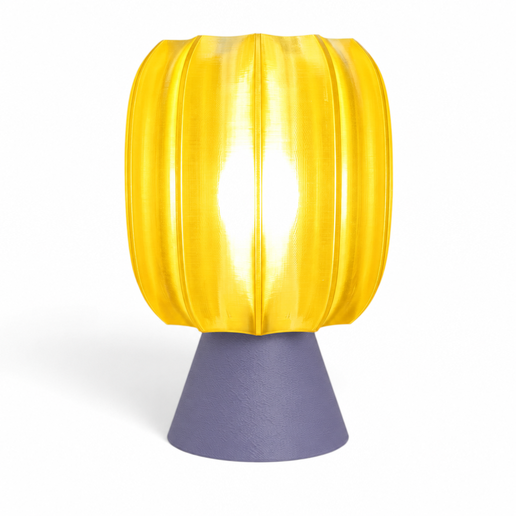 Paralex Mid Century Lamp - Titanium base, Solar Flare Yellow shade