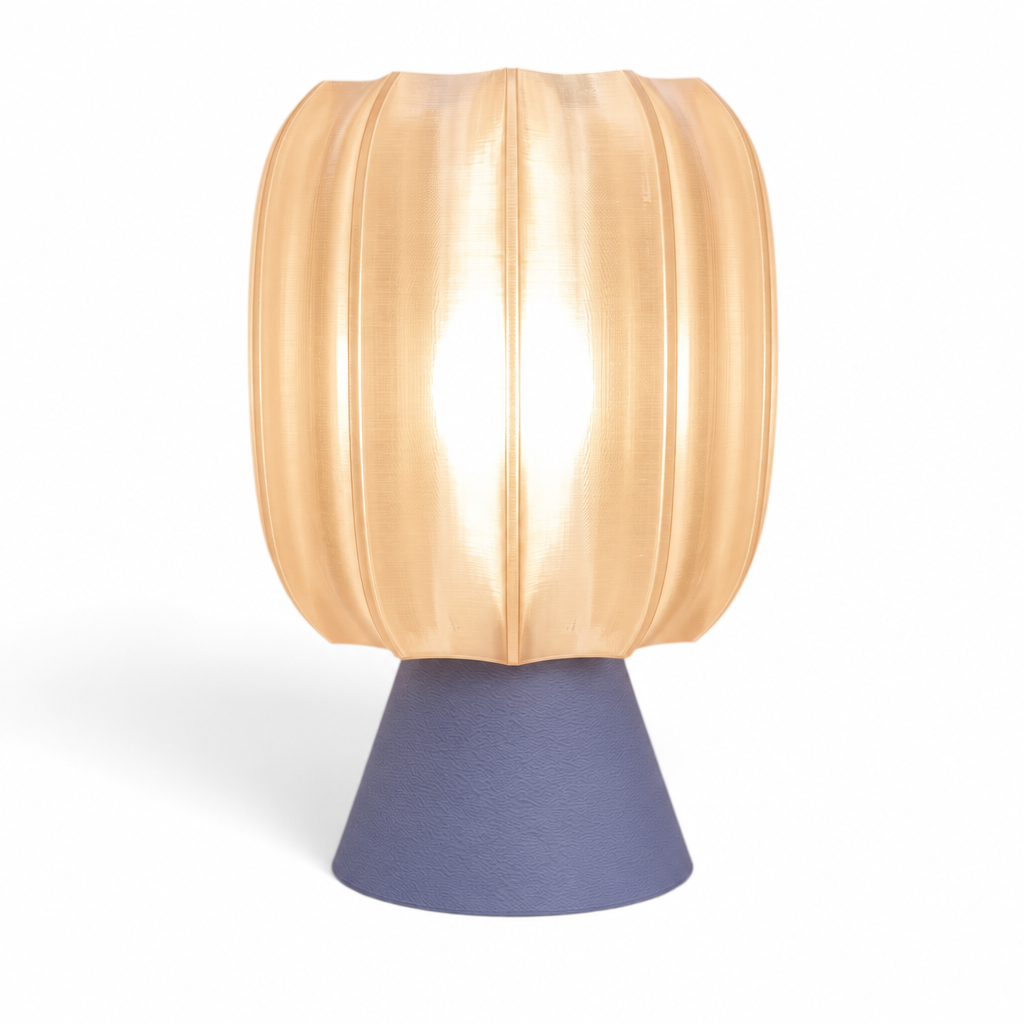 Paralex Mid Century Lamp - Titanium base, Stardust Champagne shade