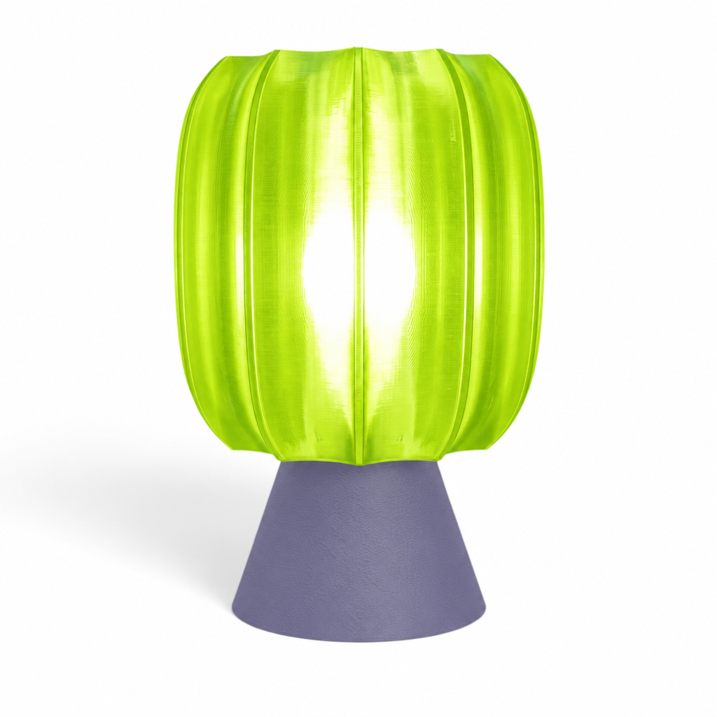 Paralex Mid Century Lamp - Titanium base, Radioactive Lime shade