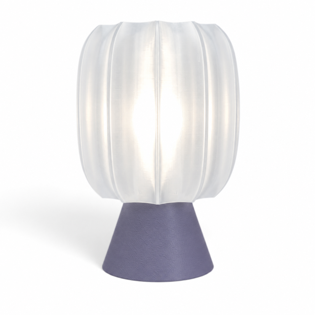 Paralex Mid Century Lamp - Titanium base, Lunar Clear Frost shade