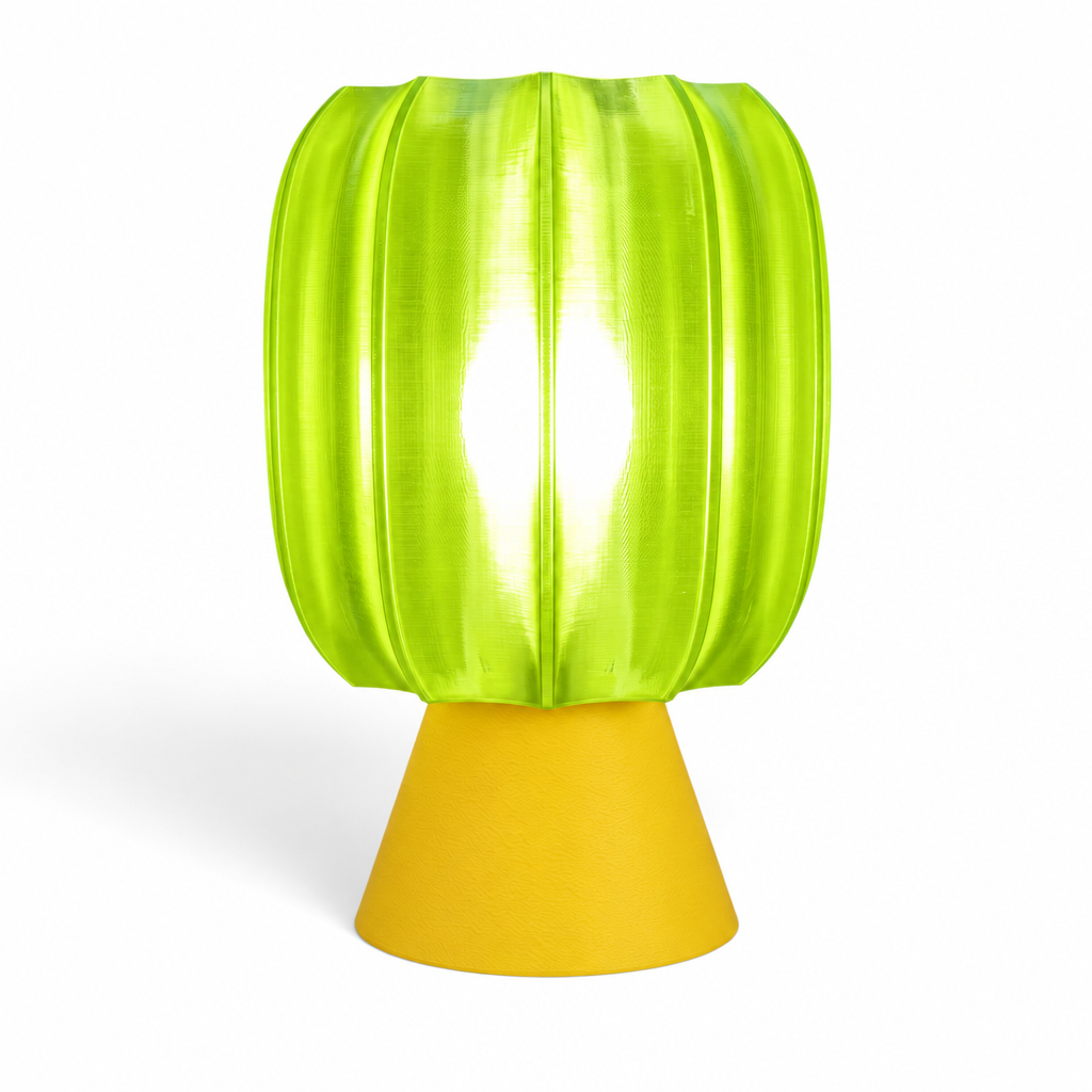 Paralex Mid Century Lamp - Yellow base, Radioactive Lime shade