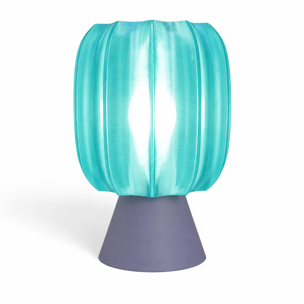 Paralex Mid Century Lamp - Titanium base, Astro Aqua shade