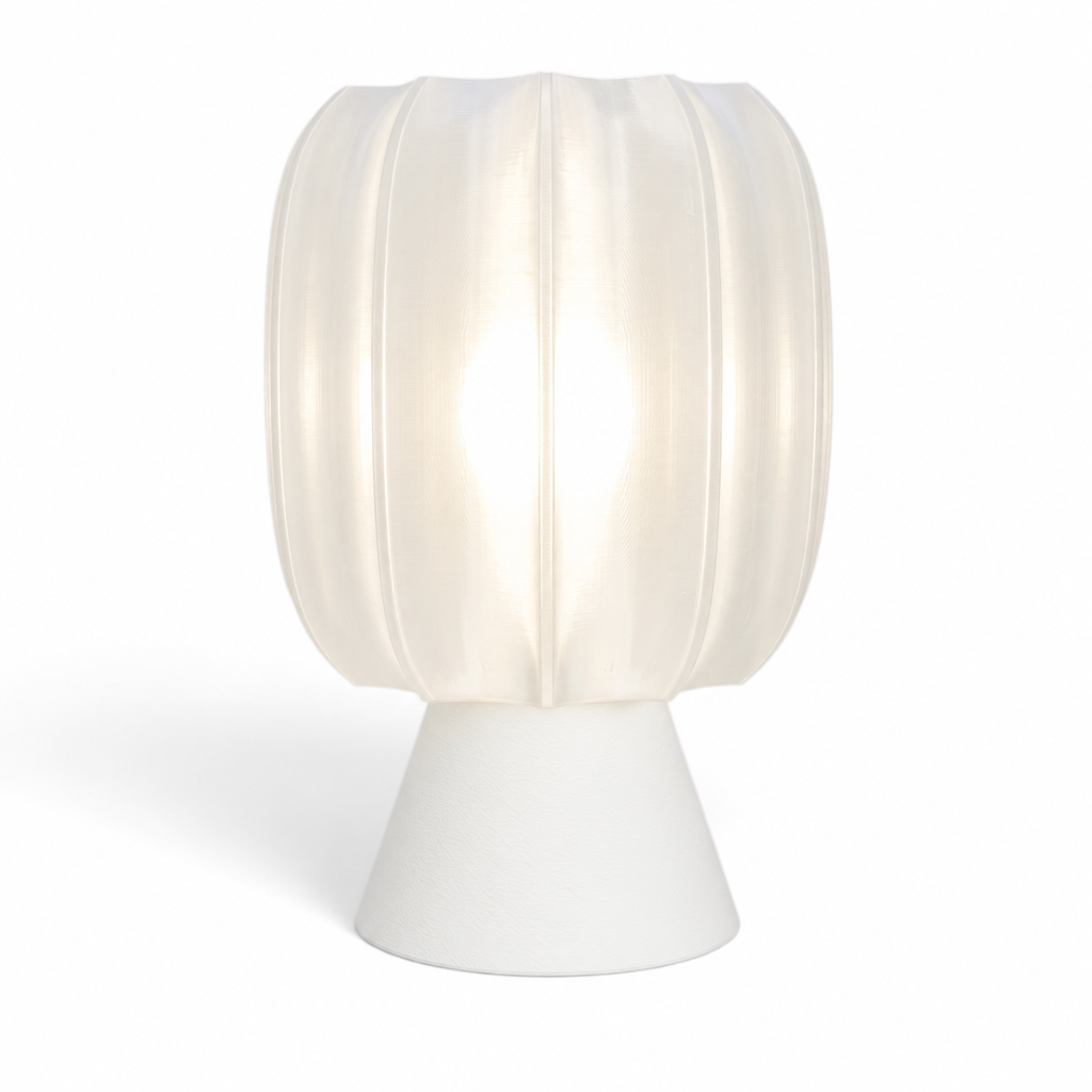 Paralex Mid Century Lamp - White base, White shade