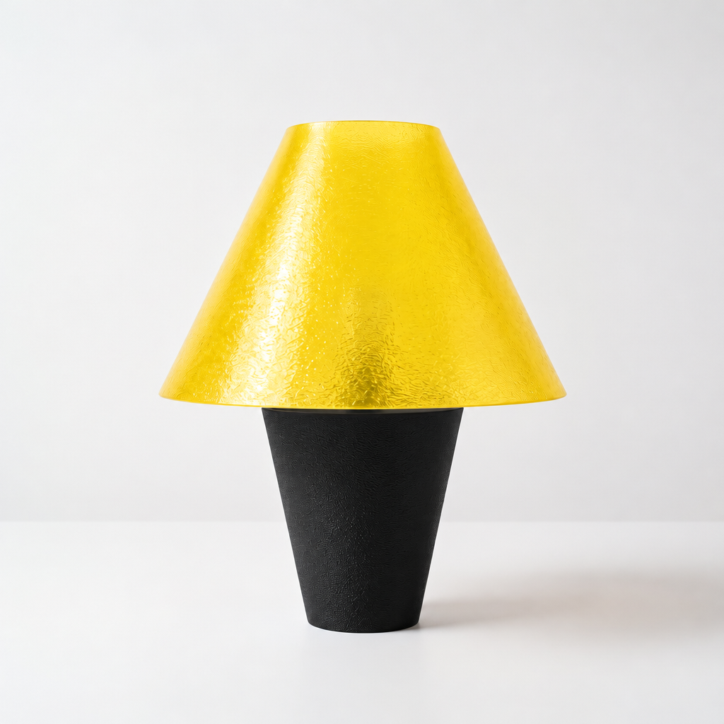 Zephyrome Lamp - Black base, Solar Flare Yellow shade