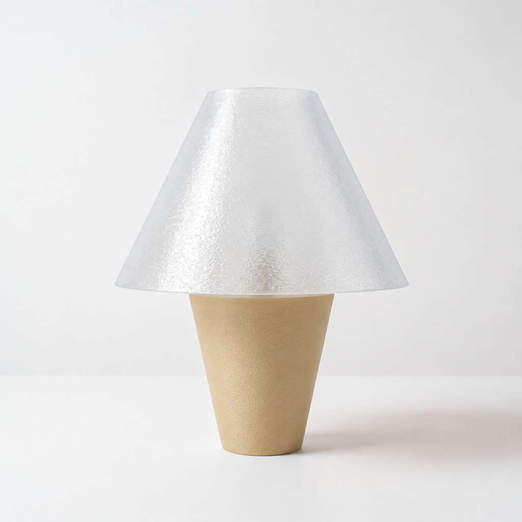 Zephyrome Lamp - Beige base, Lunar Clear Frost shade