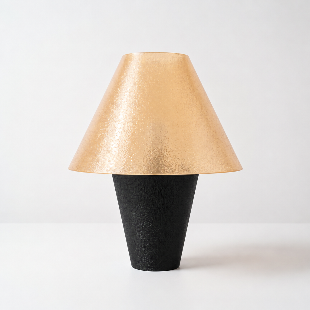 Zephyrome Lamp - Black base, Stardust Champagne shade
