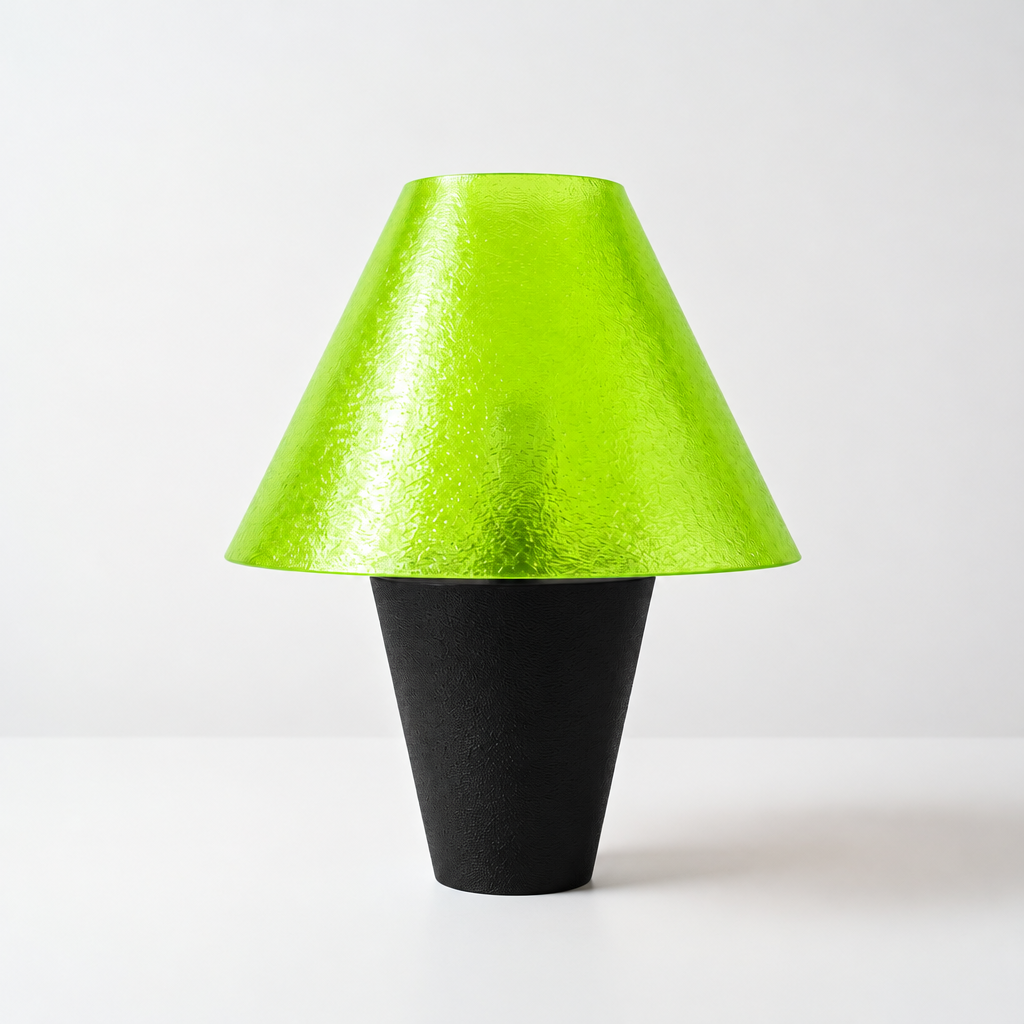 Zephyrome Lamp - Black base, Radioactive Lime shade