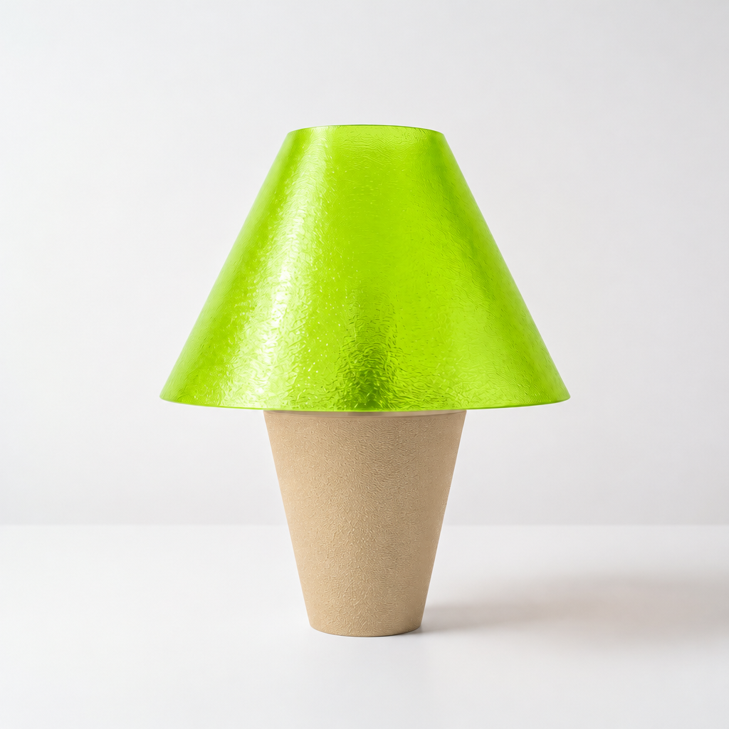 Zephyrome Lamp - Beige base, Radioactive Lime shade